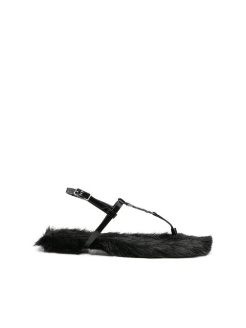 SAINT LAURENT Cassandra faux fur-lined sandals