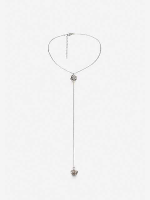 MAGDA BUTRYM Rose drop chain necklace in silver