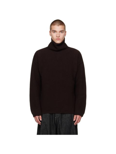 CASEY/CASEY Brown Wool Panno Turtleneck