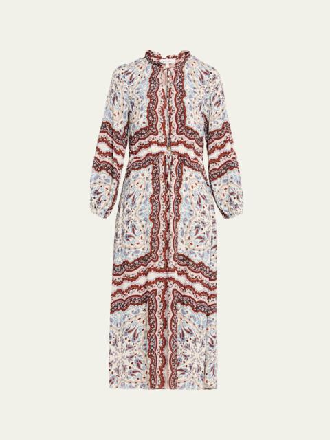 Cara Cara Berkshire Paisley Long-Sleeve Midi Dress