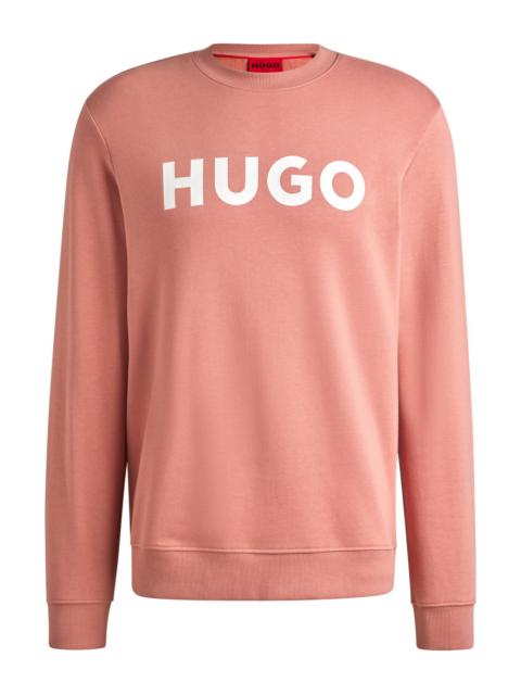 HUGO COTTON-TERRY REGULAR-FIT SWEATSHIRT WITH LOGO PRINT