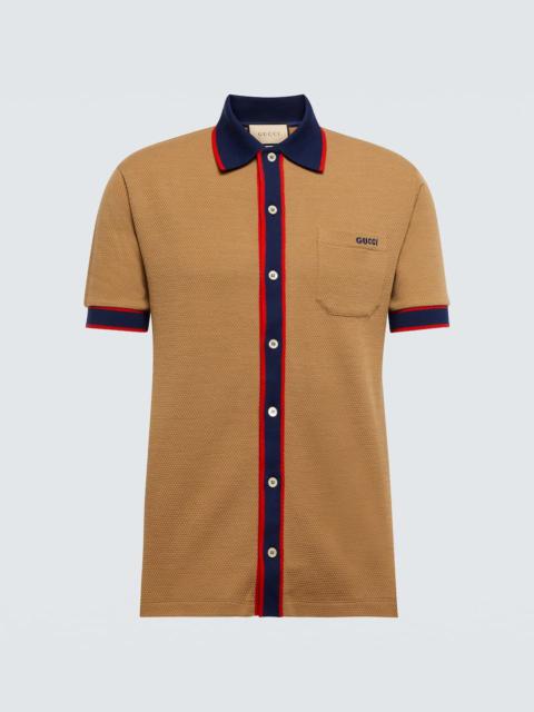 GUCCI Wool and cotton polo T-shirt