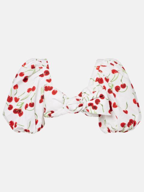 ADRIANA DEGREAS Printed cotton bandeau top