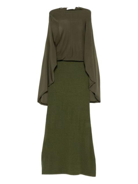 AYA MUSE cape-detail maxi dress