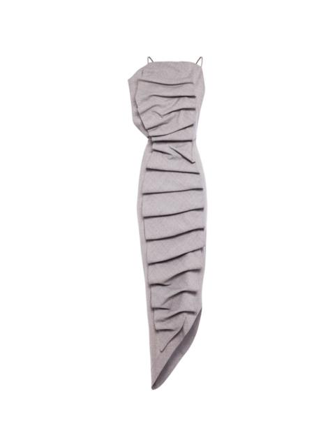 A.W.A.K.E. MODE draped-detail asymmetric midi dress