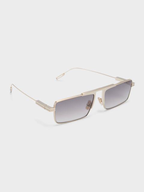 ZEGNA Men's EZ0233 Metal Rectangle Sunglasses