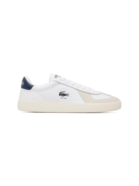 LACOSTE White & Beige Baseshot Pro Sneakers