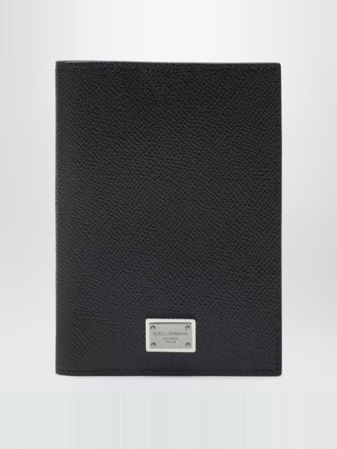 Dolce & Gabbana Black passport holder with logo plaque