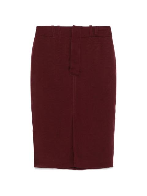 silk crepe pencil skirt