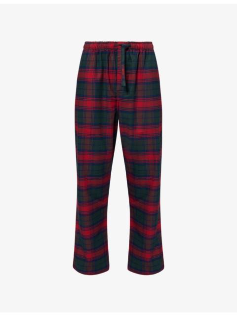 Derek Rose Chek-Print Straight-Leg Cotton Pyjama Bottoms