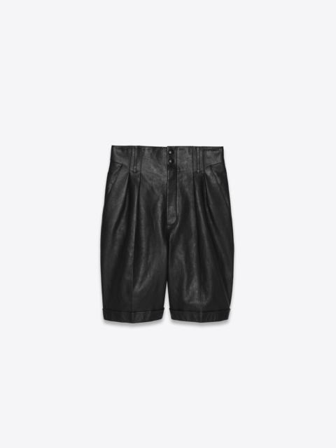 SAINT LAURENT high-rise cycling shorts in leather