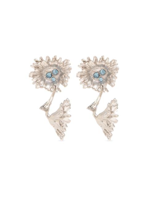 Daisy crystal-embellishment earrings