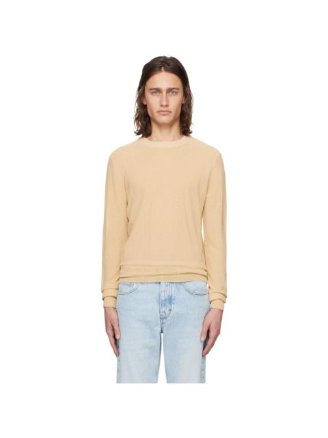 AMI Paris Beige Semi-Sheer Sweater