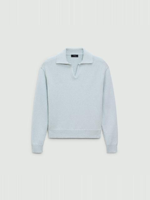 Theory Polo Sweater in Cotton-Wool Bouclé