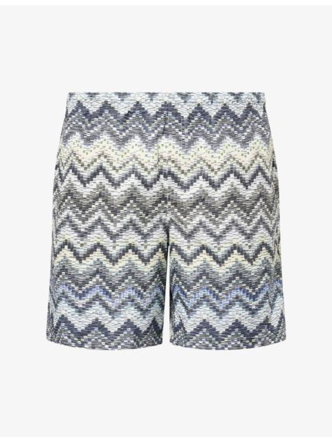 Missoni Mid-Length Zig-Zag Print Swim Shorts