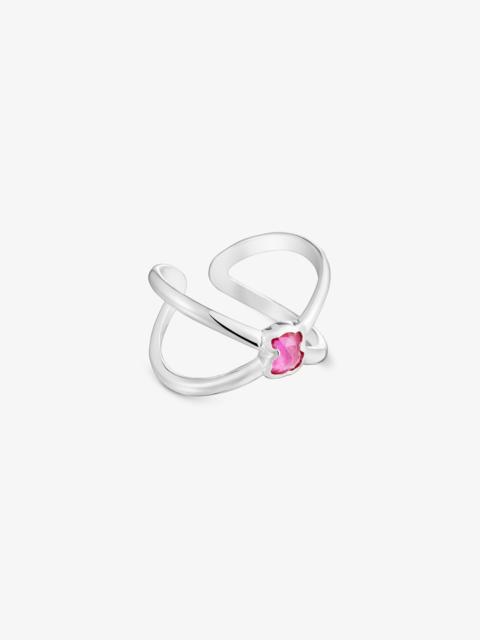 TOUS Silver claws Ring with laboratory-grown ruby Icon Color LGG