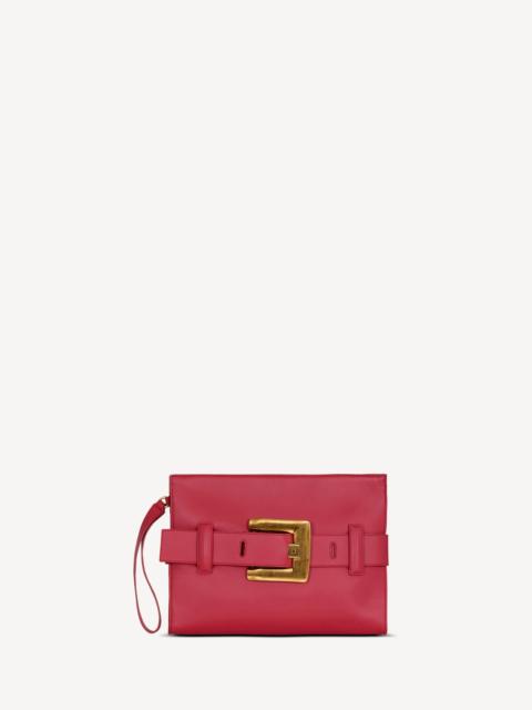 Balmain Anthem smooth leather clutch