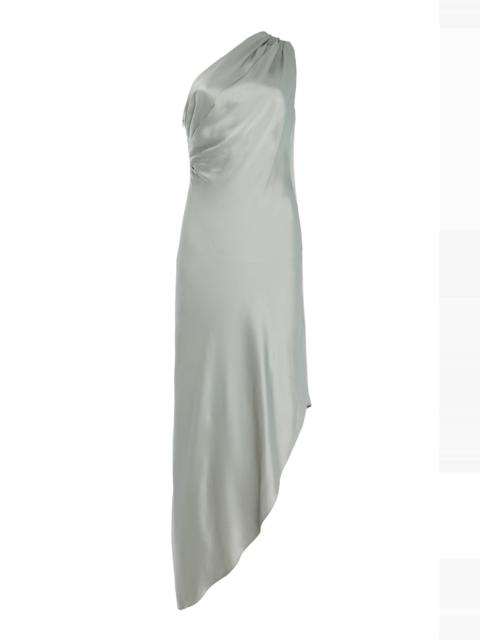LAPOINTE Satin One-Shoulder Dress blue