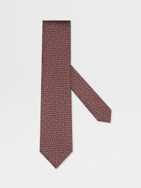 ZEGNA BURGUNDY SILK TIE