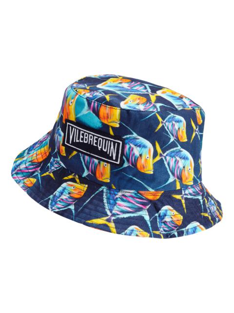 Vilebrequin Unisex Linen Bucket Hat Piranhas