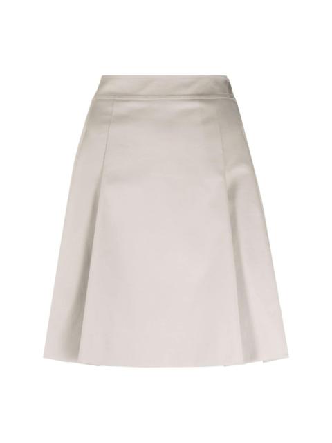 pleated stretch-cotton miniskirt