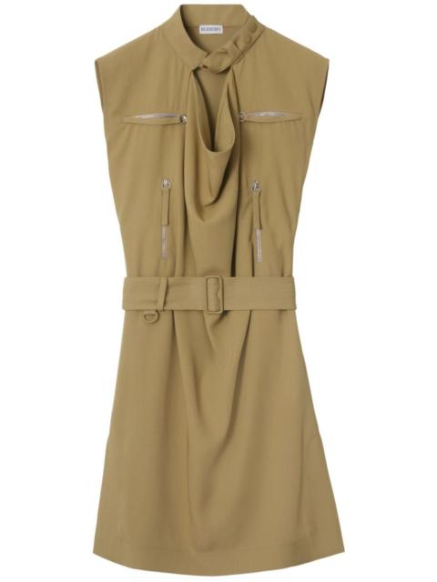 Burberry belted silk dress