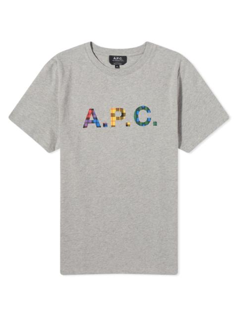 A.P.C. Derek Tartan Logo T-Shirt