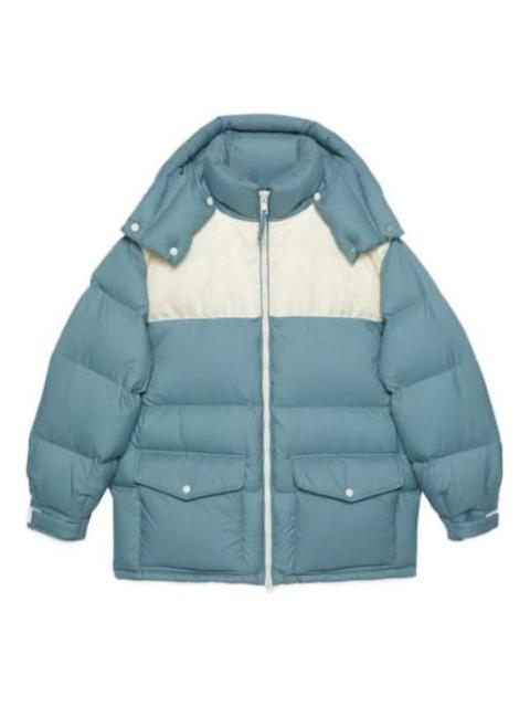 GUCCI Gucci Nylon Down Jacket With GG Inserts 'Blue Grey' 762558-Z8BNG-1121