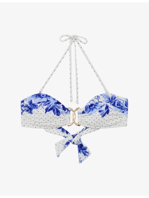 REISS Johannah Printed Bikini Top