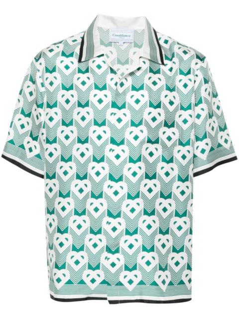 Heart Monogram silk shirt