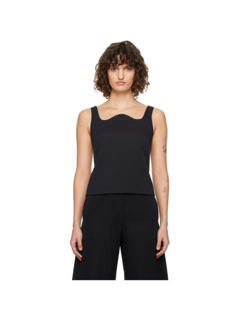 RECTO Black RC Signature Curved Neck Top