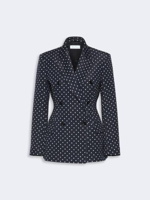Max Mara VALVOLA Double-breasted polka dot jersey blazer - ULTRAMARINE