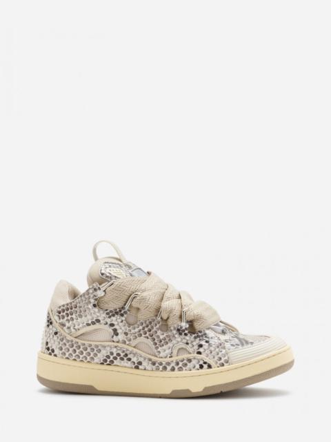 Lanvin PYTHON PRINT LEATHER CURB SNEAKERS