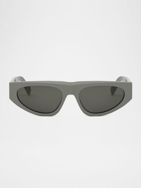 CELINE Men's Monochroms Acetate Rectangle Sunglasses