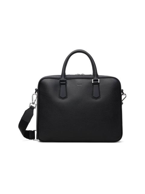 BOSS Black Leather Embossed-Logo Document Briefcase