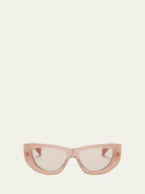Balmain B-Muse Acetate & Titanium Cat-Eye Sunglasses