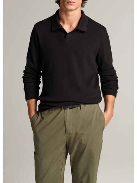 Vince Macro-Rib Cotton Johnny-Collar Shirt
