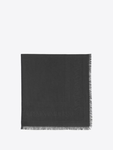 saint laurent large square scarf in wool and silk jacquard