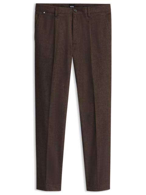 BOSS MODERN-FIT PANTS IN STRETCH MELANGE FABRIC