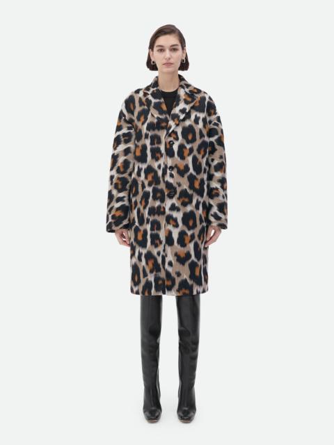 Bottega Veneta Wool And Silk Leopard Jacquard Coat