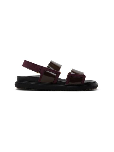 Marni Brown & Burgundy Fussbett Sandals