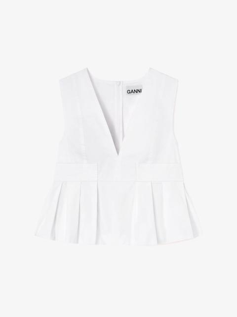 GANNI TOP IN STRETCH COTTON
