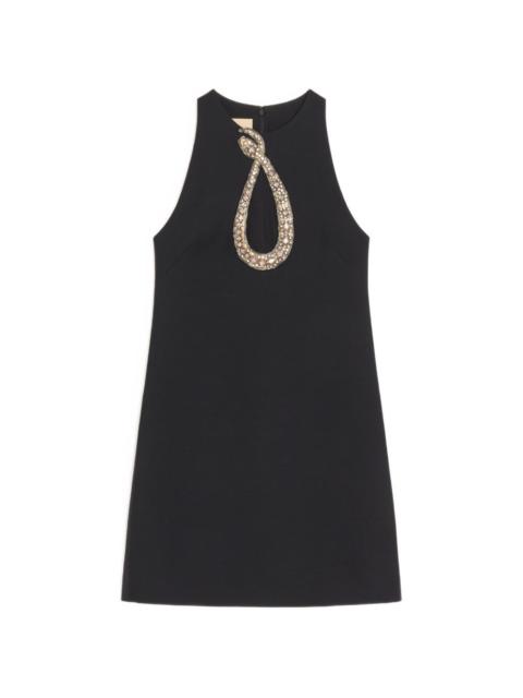 Valentino embroidered crepe couture short dress