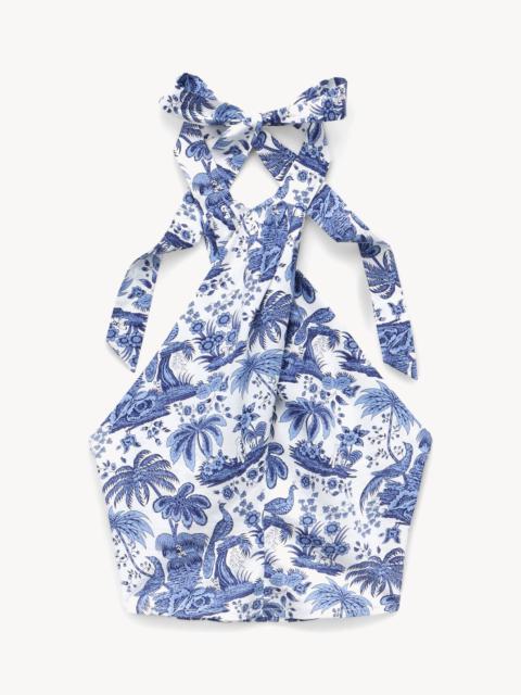 STAUD STAUD SMOCKED KAI TOP BLUE TOILE