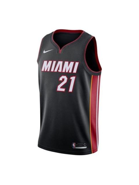 Nike Nike Icon 판 NBA 팀 한정된 저지 SW 팬 판 마이애미 열 21 검정 864487-010