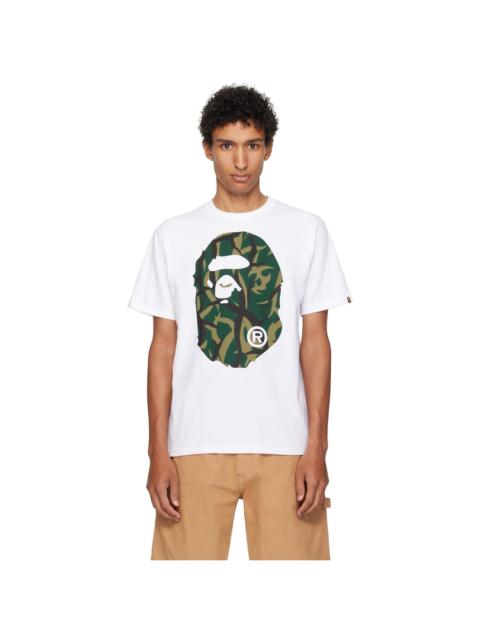 A BATHING APE® White Trial Camo Big Ape Head T-shirt