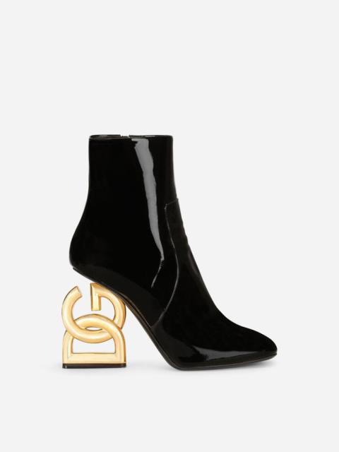 Dolce & Gabbana Patent leather ankle boots with DG Pop heel