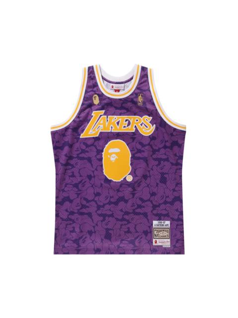 A BATHING APE® BAPE x Mitchell Ness Lakers ABC Basketball Swingman Jersey 'Purple'