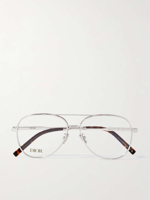 Dior DiorBlackSuit A2U Aviator-Style Tortoiseshell Acetate-Trimmed Silver-Tone Optical Glasses