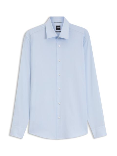 BOSS SLIM-FIT SHIRT IN A THERMOREGULATING STRUCTURED COTTON BLEND